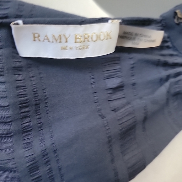 Ramy Brook Lowri Mini Dress Medium Blue Silk Blend Sleeveless Tiered - Picture 7 of 7